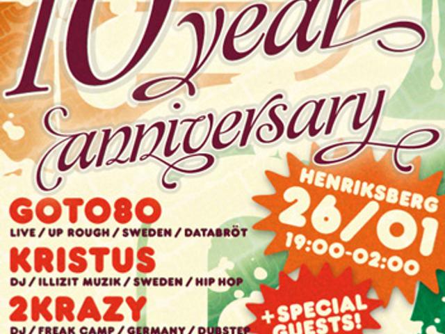 Flyer for Up Rough - 10 year anniversary