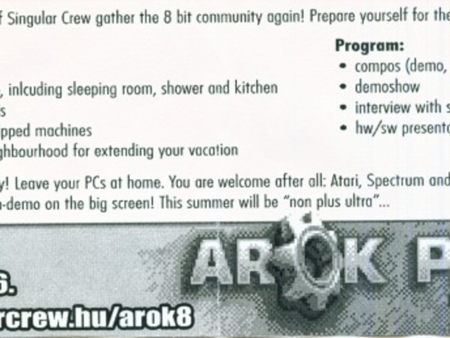 Flyer for Árok Party 2006: arok 8 flyer